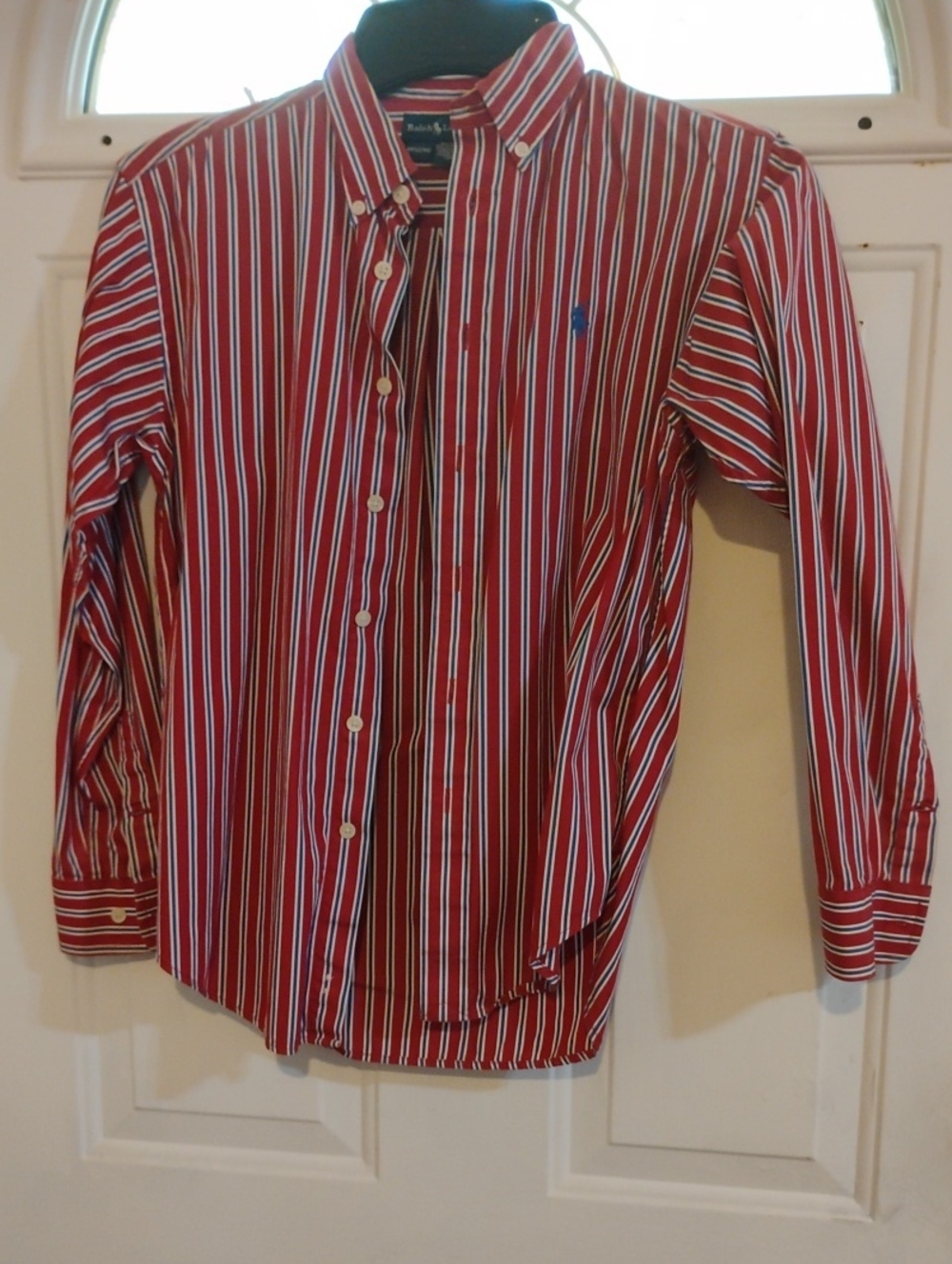 Ralph Lauren Red, White & Navy Multi-Stripe Button-Down Shirt